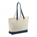 Sac shopping en coton bicolore