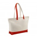 Sac shopping en coton bicolore