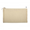 Pochette avec franges en coton naturel