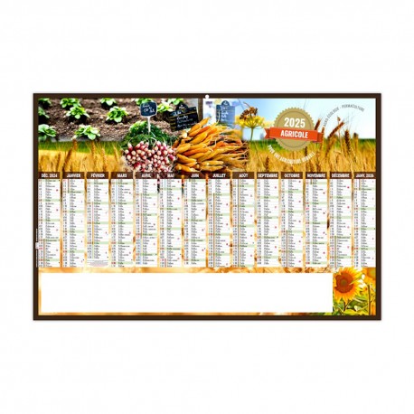 Calendrier bancaires contrecollé rigide medium 44,5x28,5 cm