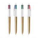 STYLO BILLE 4 COULEURS WOOD STYLE White/Natural wood