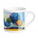 Mini mug grÃ¨s blanc sublimation quadri 20 cl