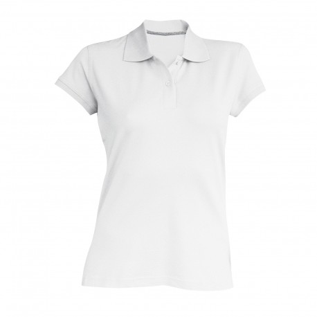 Polo femme coton piquÃ© peignÃ© 210 g blanc